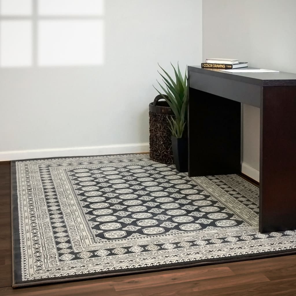 Dynamic Rugs Ancient Garden 57102-3636 Charcoal/Silver Rug