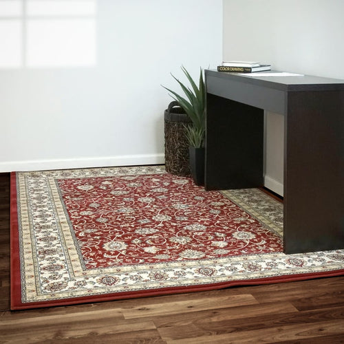 Ancient Garden 57120-1464 Red/Ivory Rug - 100% Decolan 