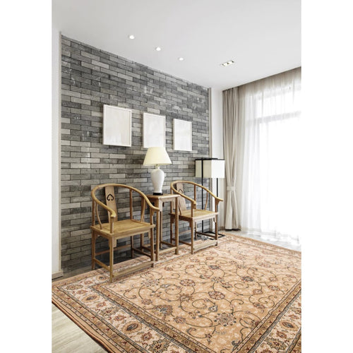 Ancient Garden 57120-2464 Light Gold/Ivory Rug - 100% 