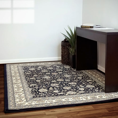 Ancient Garden 57120-3464 Blue/Ivory Rug - 100% Decolan 