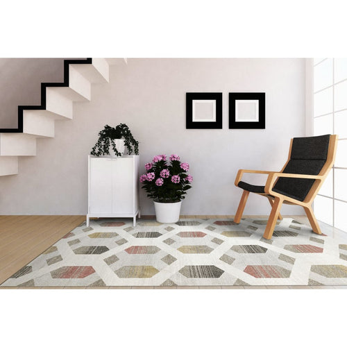 Avenue 3403-6111 Ivory/Multi Rug - 100% Heatset Frise 