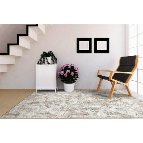 Avenue 3405-6111 Ivory/Grey/Red Rug - 100% Heatset Frise 