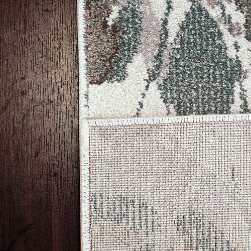 Avenue 3407-6141 Ivory/Green Rug - 100% Heatset Frise 