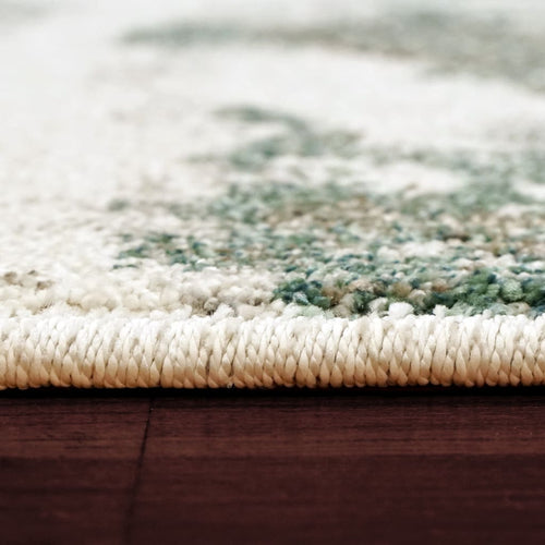 Avenue 3407-6141 Ivory/Green Rug - 100% Heatset Frise 