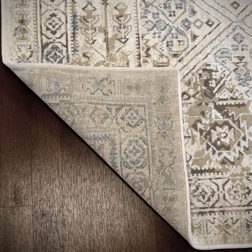 Chateau 98206-6242 Beige/Blue Rug - Shrink Polyester With 