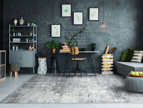 Icon 9311-900 Grey Rug - 70% Space-Dyed Viscose 30% Shrink 
