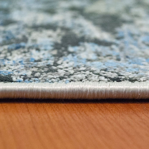 Icon 9320-950 Grey/Blue Rug - 70% Space-Dyed Viscose 30% 