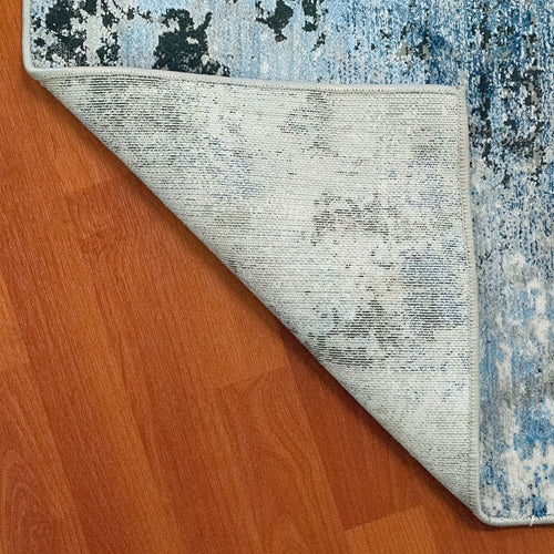 Icon 9320-950 Grey/Blue Rug - 70% Space-Dyed Viscose 30% 