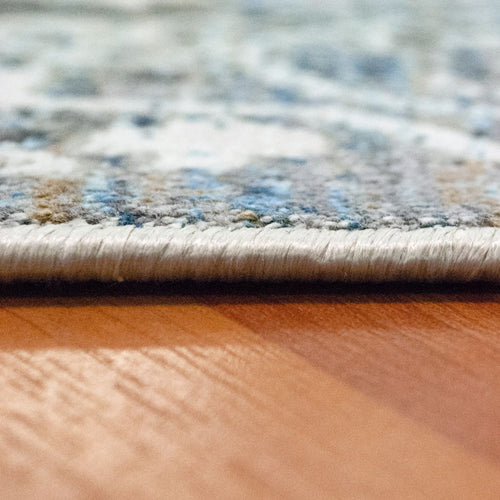 Icon 9324-950 Grey/Blue Rug - 70% Space-Dyed Viscose 30% 