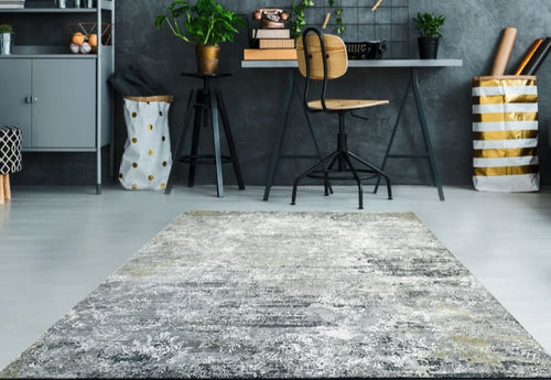 Icon 9328-975 Grey Rug - 70% Space-Dyed Viscose 30% Shrink 