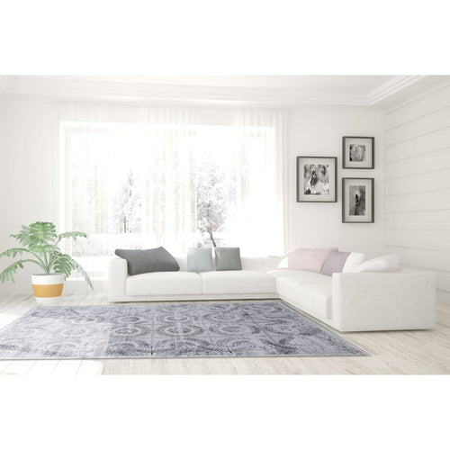 Mosaic 1663-900 Grey Rug - 100% Chenille Viscose
