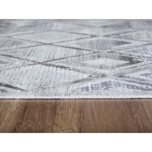 Mosaic 1666-190 Grey/Cream Rug - 100% Chenille Viscose