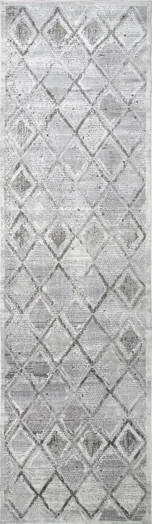 Mosaic 1666-190 Grey/Cream Rug - 100% Chenille Viscose