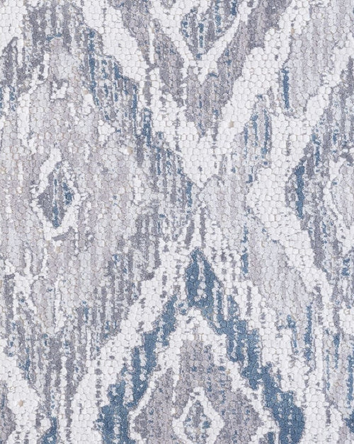 Mosaic 1669-115 Cream/Grey/Blue Rug - 100% Chenille Viscose