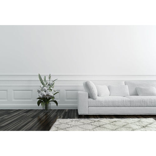 Nordic 7432-100 White/Silver Rug - 100% Polyproplyene
