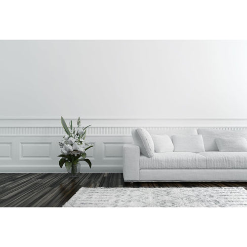 Nordic 7433-100 White/Silver Rug - 100% Polyproplyene