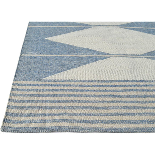 Oak 8374-501 Blue/Ivory Rug - 10% Wool 90% Cotton Blend