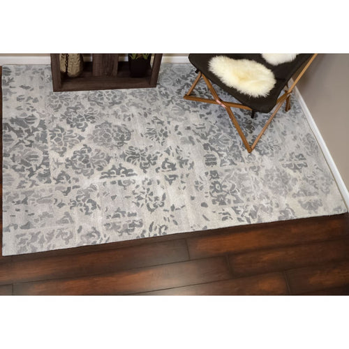 Posh 7814-900 Grey Rug - 90% Viscose 10% Wool