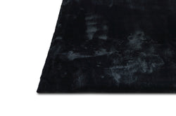 American cover design / Persian weavers Rabbit Fur Solid Black Rug