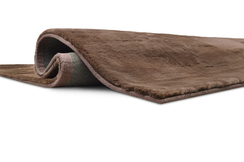 American cover design / Persian weavers Rabbit Fur Solid Chocolate Rug