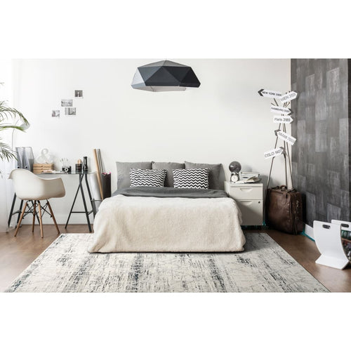 Troya 4604-190 Grey/Ivory/Blue Rug - Blend Of Polyester And 