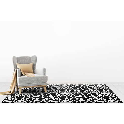 Verve 6551-190 Black/White Rug - 85% Heatset Polypropylene 